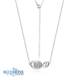Sterling Silver Necklace with Chalcedony- 20"